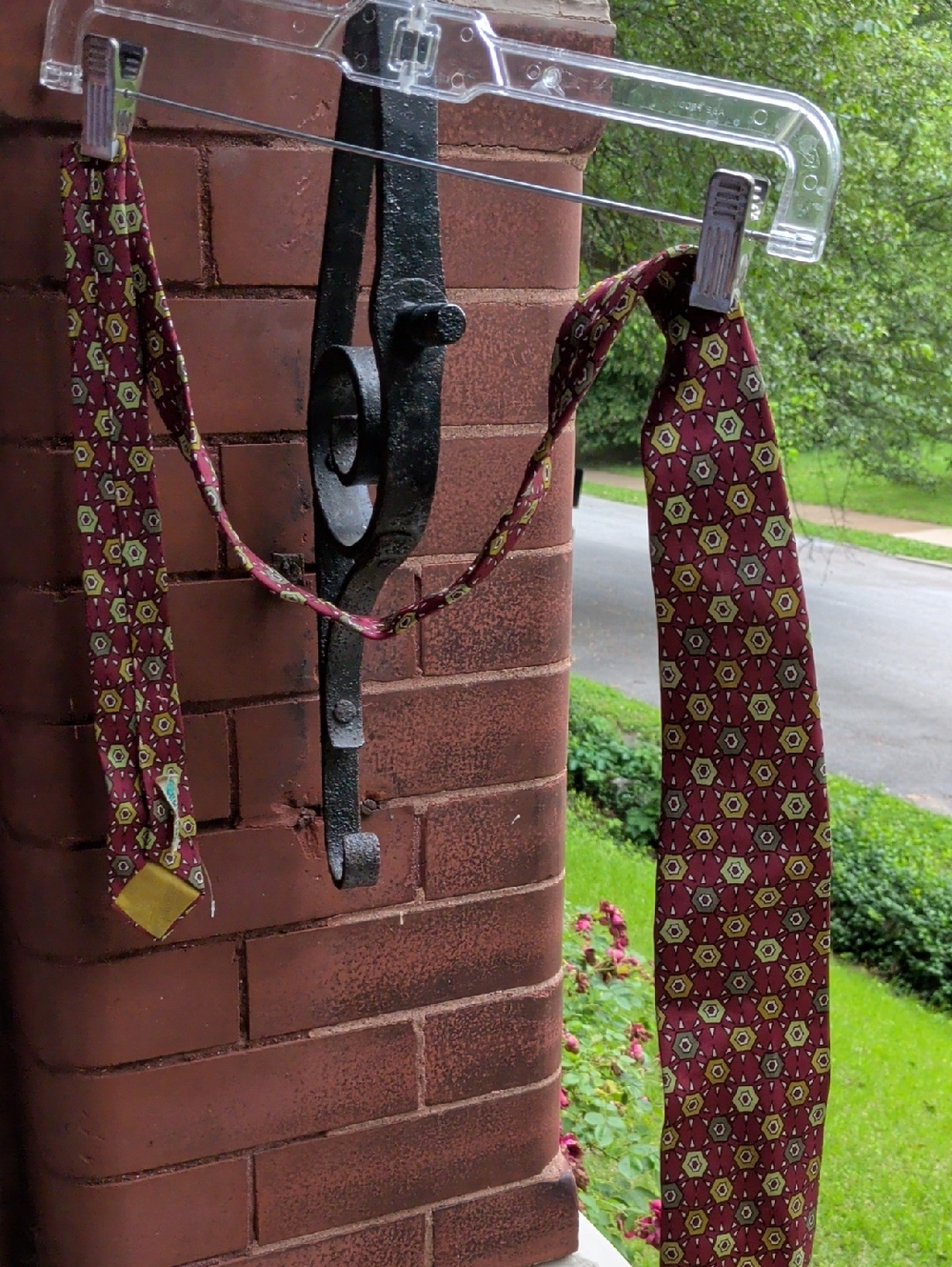 Vintage Burgundy Geometric Silk Tie